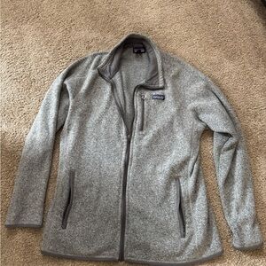 Patagonia Gray Full Zip Fleece Jacket Men's Size XL Mid-Length Casual